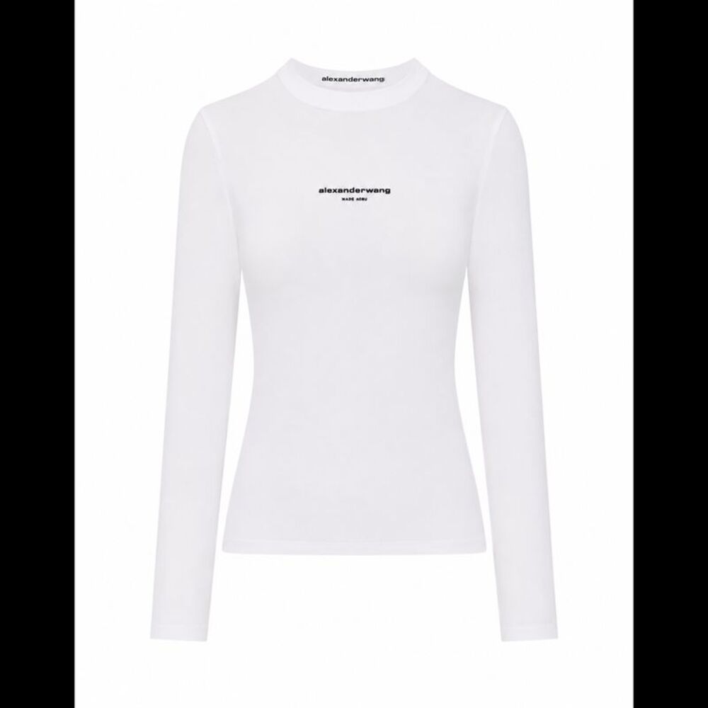 Alexander Wang Women Logo Long Sleeves Top
